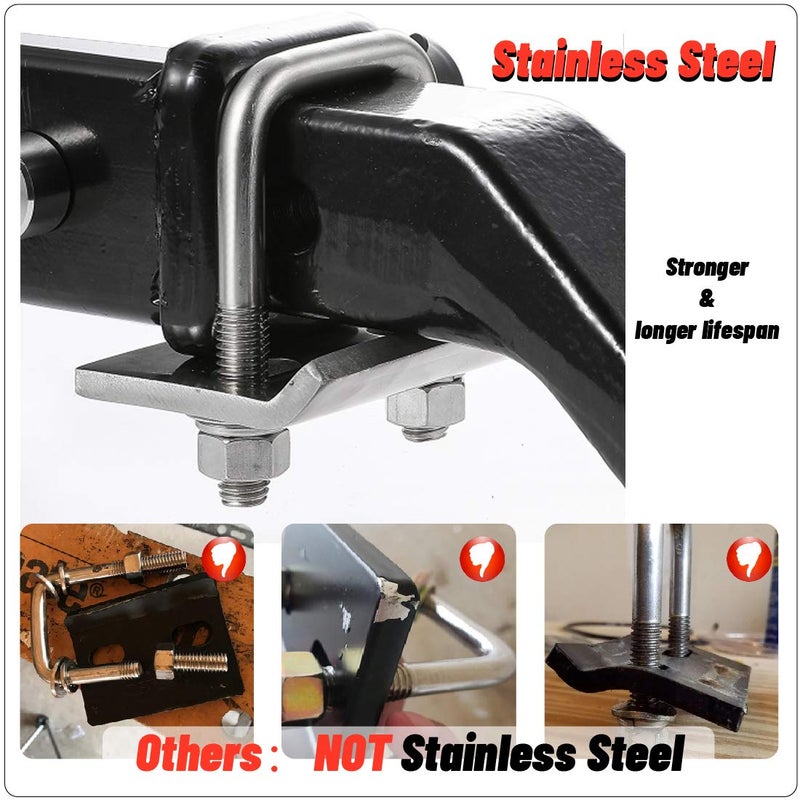 CZC AUTO Hitch Tightener 304 Stainless Steel Heavy Duty Anti-Rattle Stabilizer for1.25 2 Inch Hitch, Rust-Free Lock Down Hitch Stabilizer for Hitch Tray Cargo Carrier Bike Rack Trailer Ball Mount - Image 4
